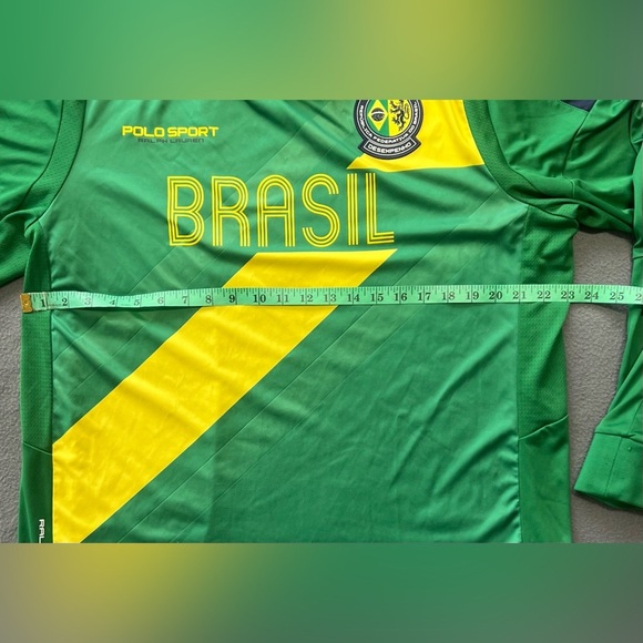 Ralph Lauren Polo Brasil Performance Soccer Sports Jersey - Picture 7 of 10